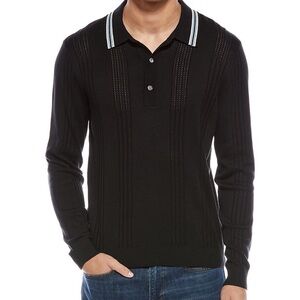 TODD SNYDER TIPPED SILK-BLEND POLO SWEATER XL